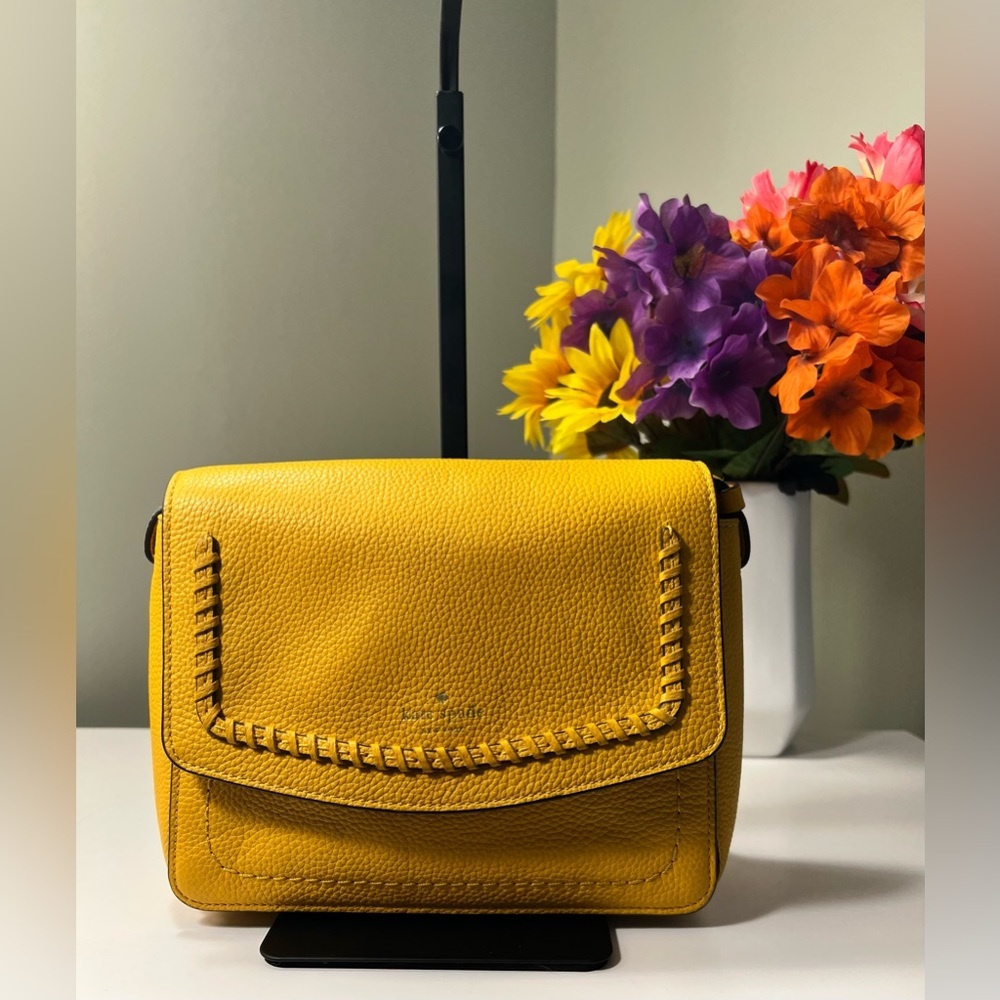 Kate Spade Mustard Yellow Leather Crossbody Bag